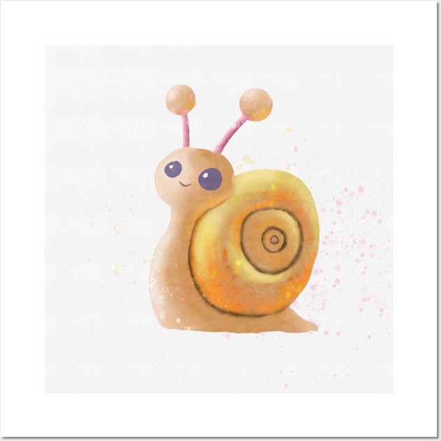 Cute Snail Wall Art by Griffelkinn